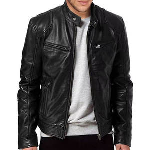 Chaqueta de cuero sintético ajustada para hombre al por mayor con tabla de tallas - Product Image 4