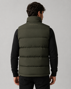 Chaleco Acolchado con Cuello Alto Color Borgoña para Hombre, Marca Vibe Craft, Cierre de Cremallera, Resistente al Viento, Estilo Casual para Otoño - Product Image 6