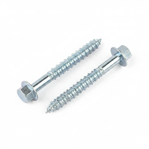 High Strength Class 4 Metric & Inch Carbon Steel Sharp Point External Hex Head Coarse Wood Thread Zinc Plated PDC Model 4 Screw - Product Image 1