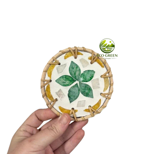 Posavasos de Mosaico de Madreperla Ecológico, Hecho a Mano, Decorativo, Estilo Costero, Accesorio de Mesa - Product Image 3