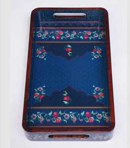 Plateau de service rectangulaire en bois laqué avec motif chameau et palmier, à un seul niveau, multifonctionnel pour salle de bain, bureau, vaisselle - Product Image 3