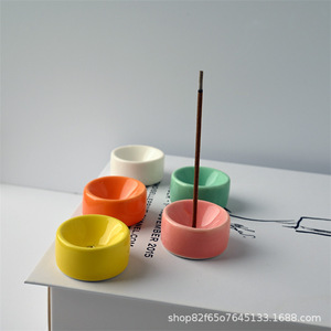 Porte-encens en céramique, brûleur d'encens rond, plat d'aromathérapie pour bâtonnets d'encens, décoration d'intérieur - Product Image 2