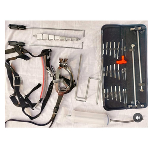 Kit dentaire équin en acier inoxydable réutilisable le plus vendu pour les soins buccaux des chevaux, ensemble personnalisé de seringue et écarteur buccal, dentisterie vétérinaire - Product Image 3