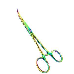 Fórceps de hemostato Kelly multicolor de acero inoxidable Recubrimiento de titanio curvo 5,5 - Product Image 1