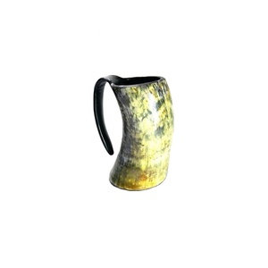 Vaso Vikingo de Cuerno, Ecológico, Ligero, Portátil, para Whisky, Bebidas, Jarra Antigua, Artesanía Natural, Vintage - Product Image 1