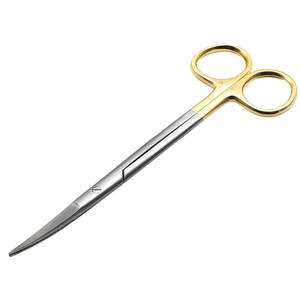 Curved Manual Surgical Scissors Gold Handle Medical Grade Stainless Steel CE ISO Dissecting Class I DC-<b>S</b>-<b>9</b> Medical Dentavex - Product Image 3