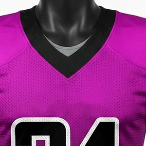 Camiseta de Fútbol Americano Personalizada para Hombre, Diseño Degradado Negro 24, Sublimada, de Malla Transpirable, Manga Corta, Cuello en V, para Equipo - Product Image 6