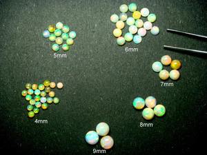 Superbe cabochon de pierres précieuses d'opale éthiopienne naturelle de qualité supérieure coupe ronde pierre précieuse en vrac taille calibrée pour la fabrication de bijoux - Product Image 3