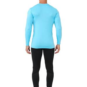 Combinaison de sport pour homme à manches longues, séchage rapide, compression, pour gym et yoga, avec logo sur la taille avant, séchage rapide - Product Image 3