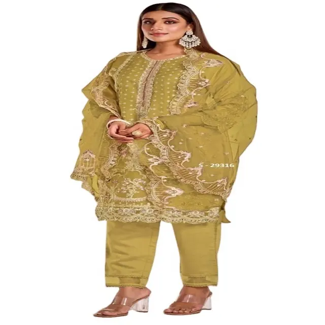 Gaun India dan Pakistan terlaris gaun kasual pesta Salwar Kameez untuk wanita dari pemasok India gaun pengantin Pakistan