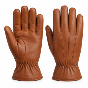 ถุงมือหนังสีดำแบบมีขนเฟลซที่ข้อมือ สายรัดข้อมือ สำหรับฤดูหนาว ขายส่ง ผู้ผลิตแฟชั่นตามสั่ง คอลเลคชั่นบูติกขายปลีก สไตล์ลำลอง - Product Image 2