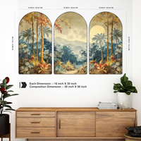 Juego de 3 Cuadros Decorativos con Palmeras para Sala de Estar, Dormitorio, Hoteles, Marco Elegante de 50 x 30 Pulgadas, Arte Mural para el Hogar