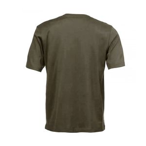 Camiseta de Cuello Redondo Color Verde Oliva Oscuro con Franja en Contraste en el Pecho - Corte Moderno y Ajustado, Material de Algodón Transpirable, Moda Casual de Verano - Product Image 2