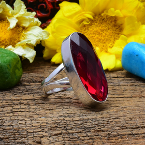 Deep Red <b>Garnet</b> <b>Ring</b> 925 Sterling <b>Silver</b> <b>Garnet</b> <b>Ring</b> Handmade Wedding <b>Ring</b> For Her - Product Image 2