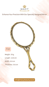 MACY BEAUTY KOREA Vintage Antique Bronze Handheld Mirror Oval <b>Vanity</b> <b>Makeup</b> Mirror with Decorative Hollow Handle Design - Product Image 4