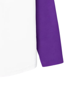 Custom Purple White Raglan Long Sleeve T Shirt Men Cotton Casual Contrast Crew Neck <b>Baseball</b> <b>Tee</b> OEM Manufacturer Supplier - Product Image 6