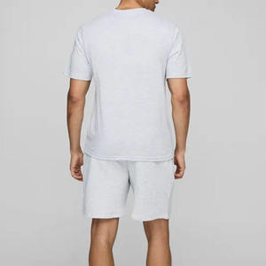 Ensemble T-shirt et short tissé oversize pour homme été 2026, 100 % coton, séchage rapide, streetwear unisexe, qualité supérieure - Product Image 2