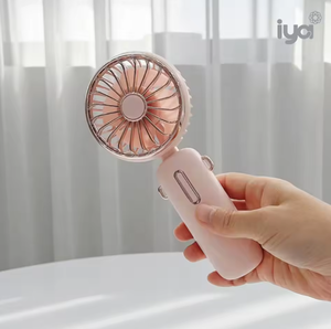 ไอย่า เวียร์เบิลพัดลมคล้องคอแบบพกพา สีชมพู มอเตอร์ดีซี แบตเตอรี่แบบชาร์จไฟได้ พับเก็บได้ 3 ระดับความเร็ว ตัวเครื่องทำจากพลาสติก - Product Image 1