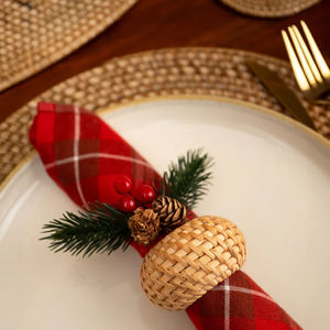 Anneaux de serviette en rotin naturel de haute qualité, faits à la main, rustiques, pour la décoration de table de mariage et d'événements, fabricant - Product Image 6