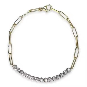 New Handmade Bracelet 18k Yellow <b>Gold</b> Moissanite Bracelet <b>Bangle</b> Moissanite Diamond Bracelet Gift for - Product Image 3