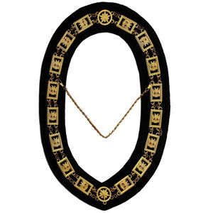 สร้อยคอทองคำและสีดำพร้อมพวงมาลัยลายดอกไม้ สร้อยคอเมสันรอยัลอาร์ช สร้อยคอเมสันแบบสั่งทำพิเศษ สร้อยคอเมสันดีไซน์คุณภาพสูง - Product Image 4