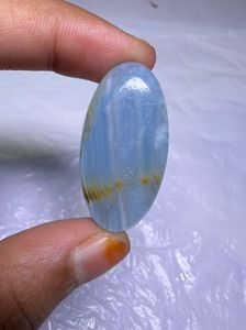 Cabujón de Calcita Azul Natural con Bandas, Gema Suelta al por Mayor, Calcita Azul Natural Hecha a Mano, Gema Suelta - Product Image 1