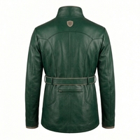 Manteau Trench Safari Personnalisé Darkry en Cuir Véritable Vert Émeraude pour Homme, Veste Enveloppante Ceinturée, Vêtement d'extérieur – Vente en Gros Direct Usine