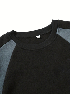 Sweat-shirt personnalisé avec broderie de logo, sweat-shirt en coton uni à col rond pour homme - Product Image 3
