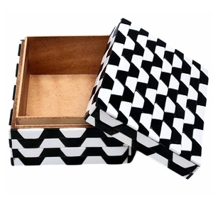 Hot Selling Geometric Pattern Bone Inlay Jewelry Box Handmade Jewelry Organizer for Rings <b>Earrings</b> Trinkets Keepsake <b>Storage</b> Box - Product Image 2