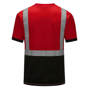 Camisa de seguridad de manga corta con cuello redondo y tira reflectante de alta visibilidad para trabajo en exteriores, con logotipo personalizado y tallas ajustables para hombre. - Product Image 2