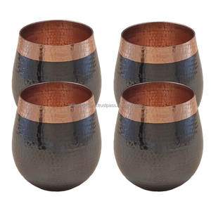Tasses en cuivre avec motif floral, style vintage, poignée résistante à la rouille, tasses en cuivre pour boissons froides et décoration de table - Product Image 2