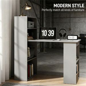 Scrivania Compatta Grigia per Ufficio Domestico e Studio, Postazione Computer - Product Image 4