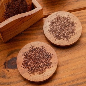 Wooden Eco-Friendly Customized Thickness <b>Round</b> Classic Design <b>Mats</b> & Pads Coaster for Coffee Cup Tea Accessories Engraving - Product Image 6