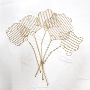 Hierro Metal hoja forma oro acabado moderno otro arte de pared de la India estilo elegante lujo hecho a mano hogar decorativo - Product Image 1