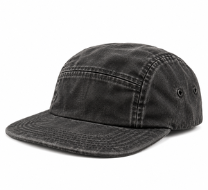 Gorra Vintage Negra Lavada de 5 Paneles, Ajustable, con Visera Plana, Mezcla de Algodón, para Uso Casual al Aire Libre - Product Image 2