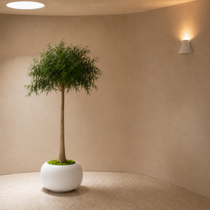 OEM White Fiberglass Smooth Oval Pebble Garden Planter Decorative <b>Outdoor</b> Indoor Flower Pot 4 Sizes - Product Image 6