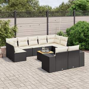 Conjunto de Muebles de Jardín de Ratán Sintético Negro Modular Grande para Patio - Product Image 1