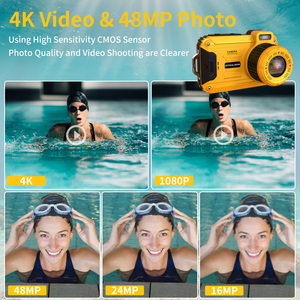 Appareil photo numérique 4K 56MP étanche jusqu'à 33 pieds avec zoom optique 6X, anti-tremblement, flash, détection de visage, capteur CMOS pour la plongée - Product Image 3