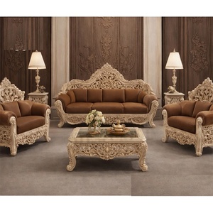 Juego de Sofás Tradicionales de Madera de Teca, Ajustables, con Doble Tallado y Tapizado, para Sala de Estar, Muebles para el Hogar a Precios Accesibles - Product Image 6