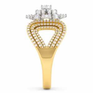 Marquise Starburst Multi Row Cocktail <b>Ring</b> Luxury 14K Yellow Gold IGI Certified Lab Grown Diamond Party <b>Statement</b> <b>Ring</b> OEM - Product Image 2