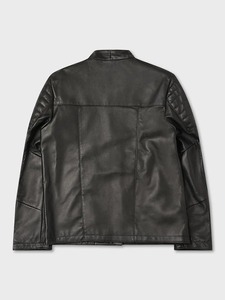 Chaqueta de Cuero Negra Estilo Motero para Hombre - Product Image 2