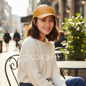 Gorra de béisbol de cuero auténtico con textura suave para hombres y mujeres - Product Image 6