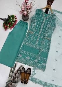TENNECY Kurta/Kurti de Mujer, Reversible, con Encaje, Largo hasta el Tobillo, Sin Arrugas, de Secado Rápido, Estilo Diwali, para Todas las Temporadas - Product Image 4
