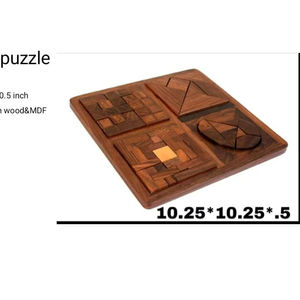 Jeu de puzzle éducatif pour enfants, jouet d'apprentissage, puzzle de réflexion, divertissement familial, défi d'IQ, activité pour enfants, bois poli - Product Image 1