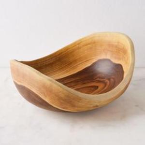 Tazón de madera para servir al por mayor, hecho a mano, de madera maciza, para ensaladas, para la cocina, el comedor y la decoración del hogar. - Product Image 6