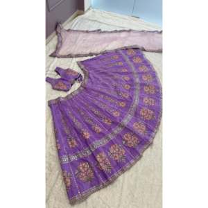 Vêtements de soirée pour femmes Lehenga Choli avec paillettes arc-en-ciel - Product Image 4