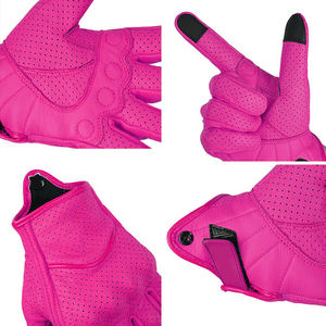 Gants de moto en cuir à écran tactile pour l'hiver, gants de course de motocross coupe-vent et respirants à doigts complets pour la conduite en gros - Product Image 5