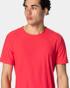 Camiseta de Hombre, Color Rojo Sólido, Cuello Redondo, Corte Regular, Estilo Urbano, Manga Raglán, Transpirable, Anti-Pilling, 220 Gramos, Ropa Deportiva, ODM - Product Image 2