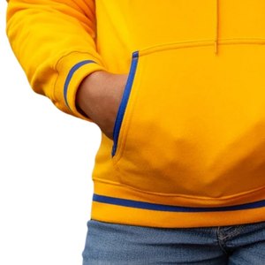Sweat-shirt à capuche unisexe Sigma Gamma Rho Gold, détails bleus, style streetwear décontracté, confort premium - Product Image 6