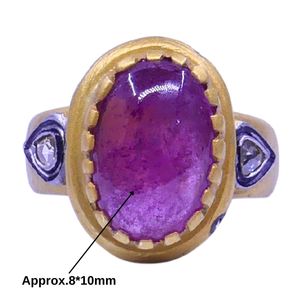 Wedding Wear 925 Sterling Silver Gold Plated Jewelry Ruby Tourmaline Diamond Gemstone Women Wear <b>Ring</b> - Product Image 4
